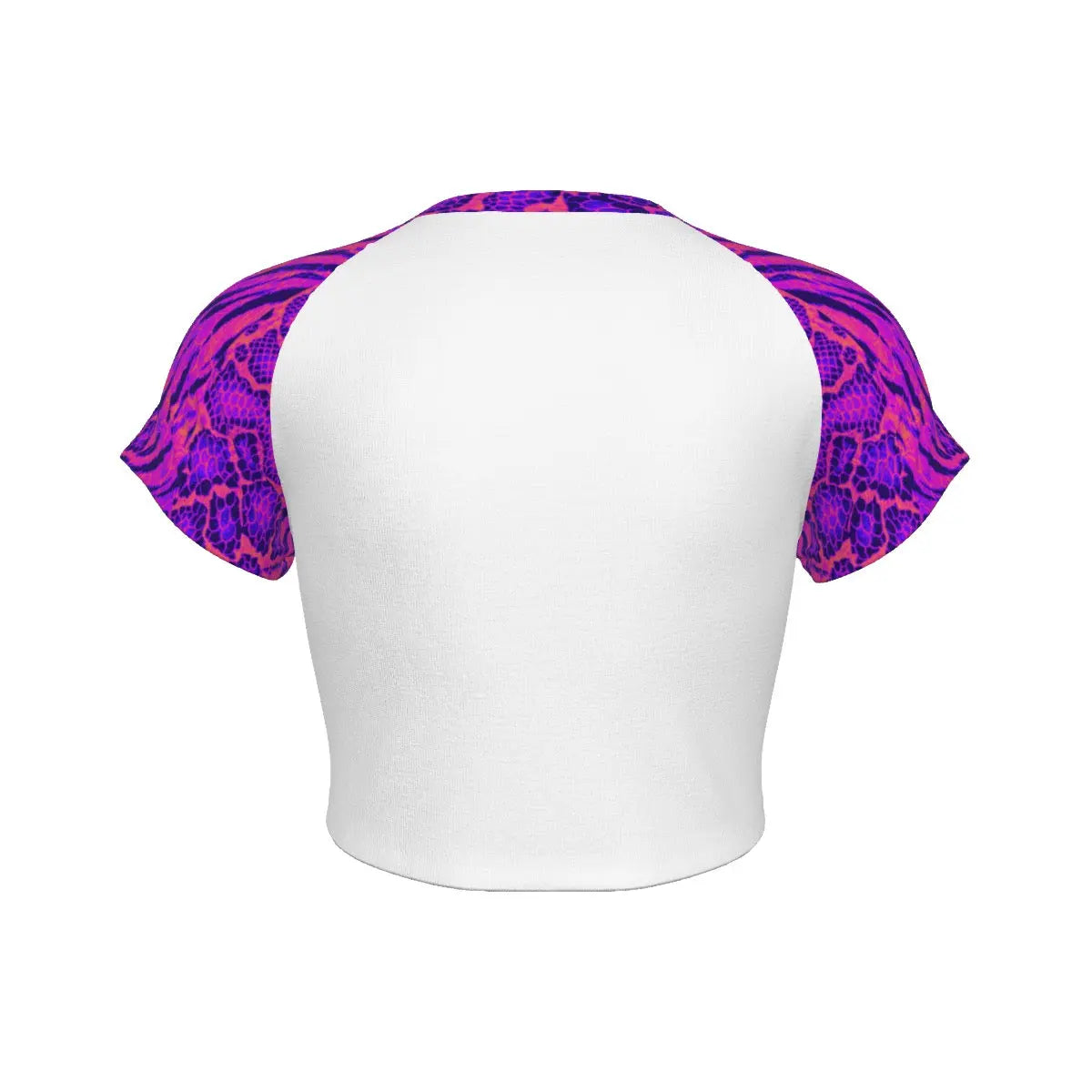 Outrun Tiger Skin All-Over Design Raglan Cropped Tee My Store By Ari Island