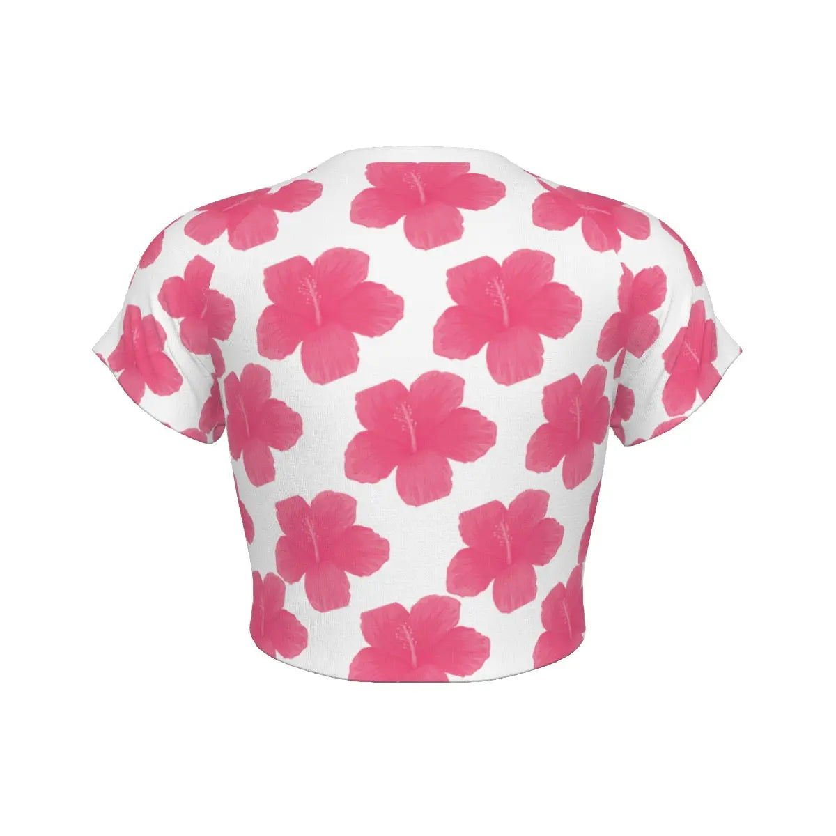 Pink Hawaiian Floral Raglan Cropped T-Shirt My Store By Ari Island