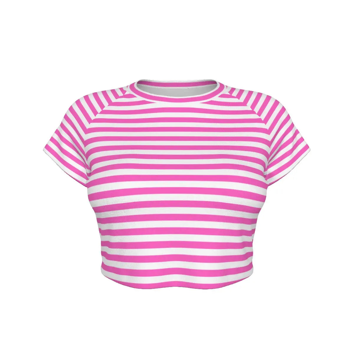 Pink Striped Raglan Cropped T-shirt My Store By Ari Island