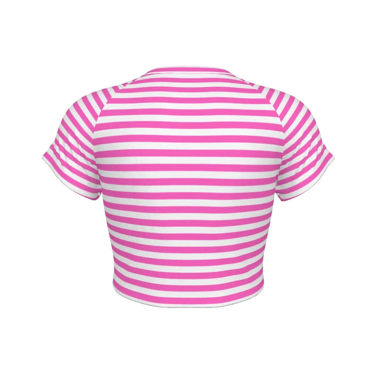 Pink Striped Raglan Cropped T-shirt My Store By Ari Island