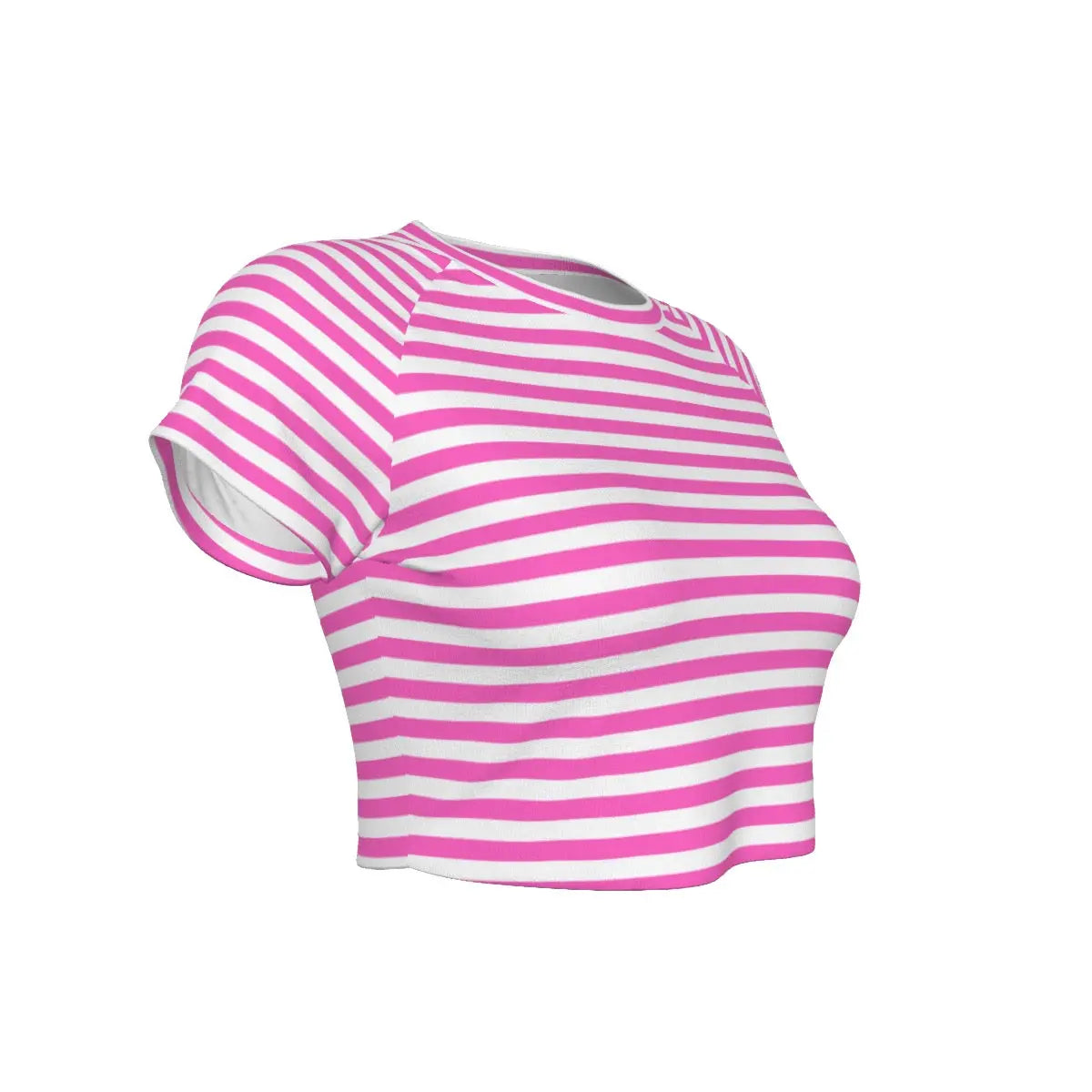 Pink Striped Raglan Cropped T-shirt My Store By Ari Island