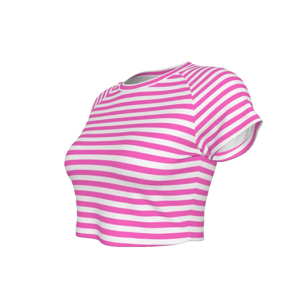 Pink Striped Raglan Cropped T-shirt My Store By Ari Island