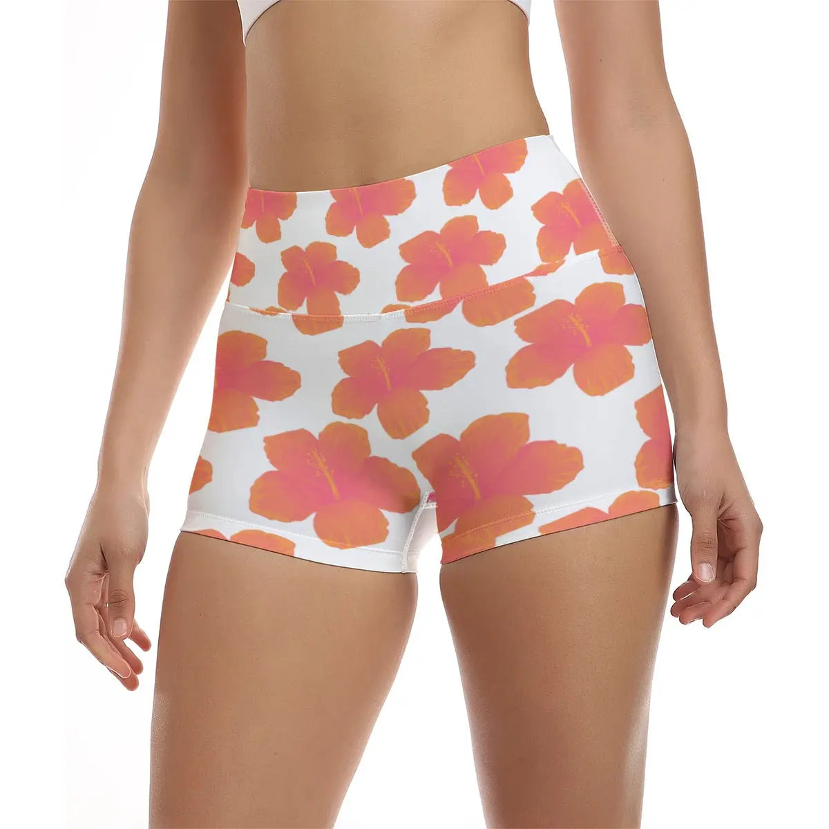 Pomelo Hawaiian Floral Ultra-Short Yoga Shorts My Store By Ari Island