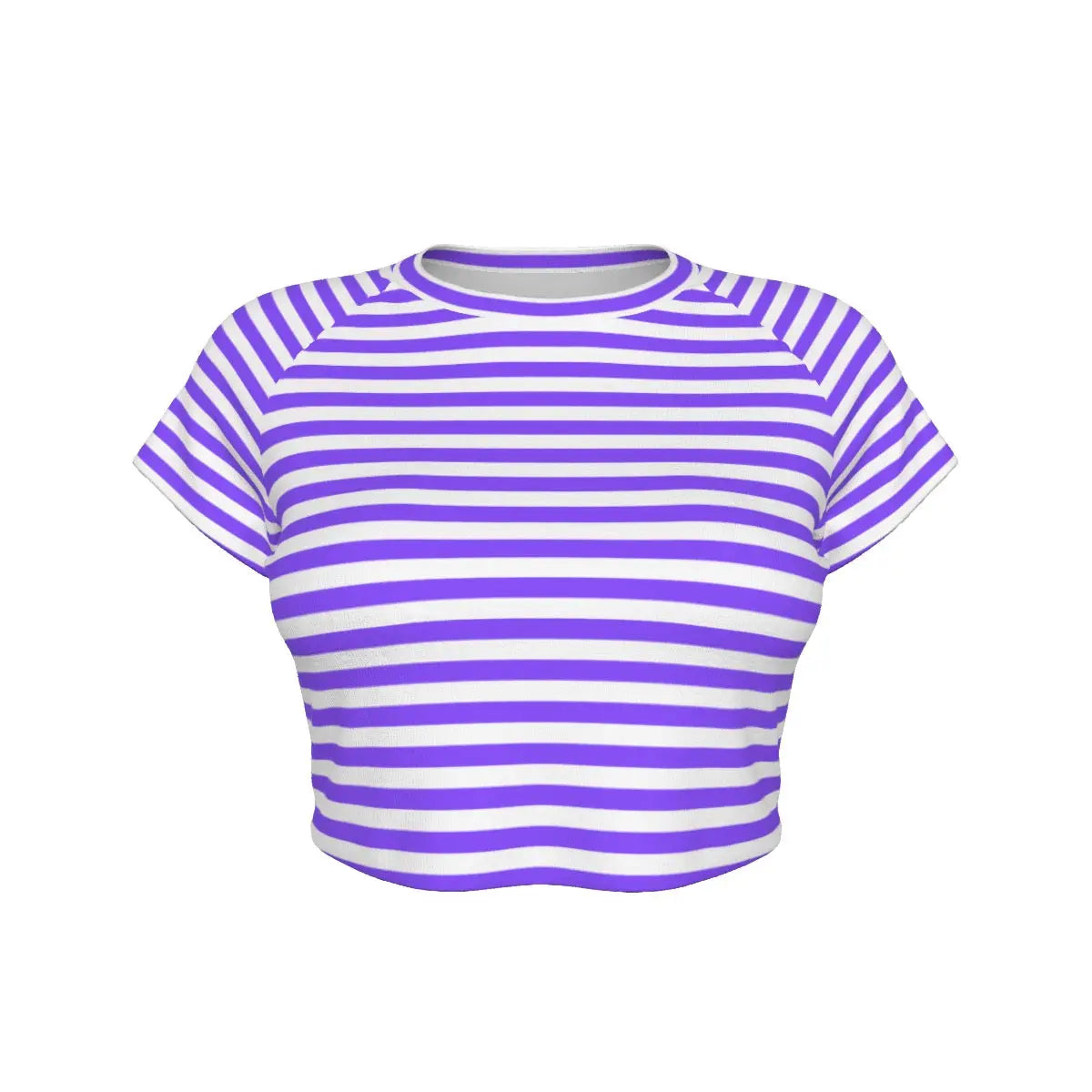 Purple Striped Raglan Cropped T-shirt My Store By Ari Island