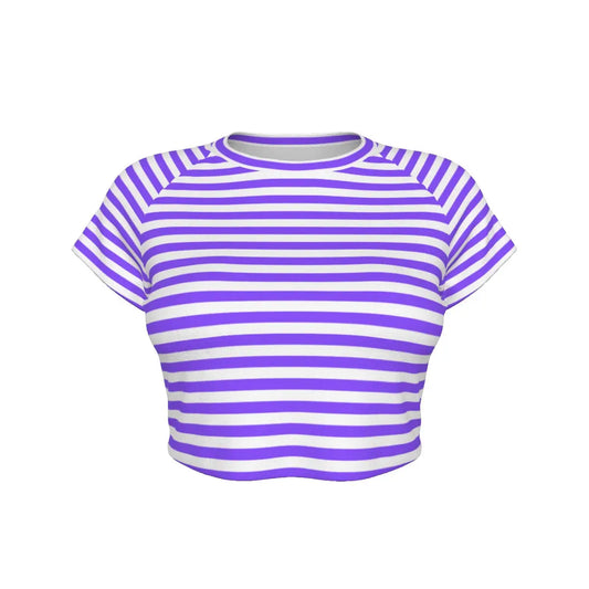 Purple Striped Raglan Cropped T-shirt My Store By Ari Island