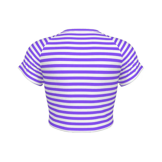 Purple Striped Raglan Cropped T-shirt My Store By Ari Island