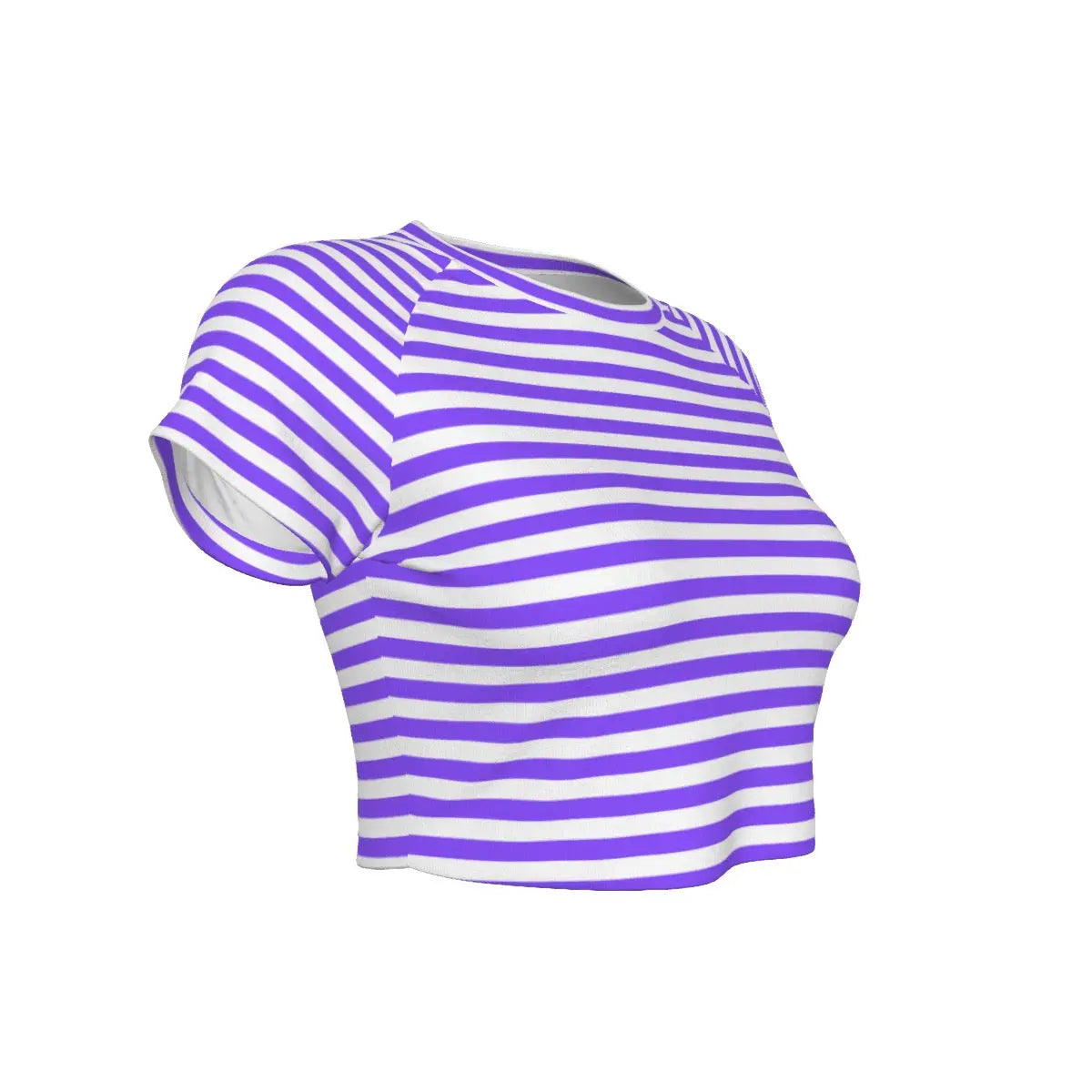 Purple Striped Raglan Cropped T-shirt My Store By Ari Island