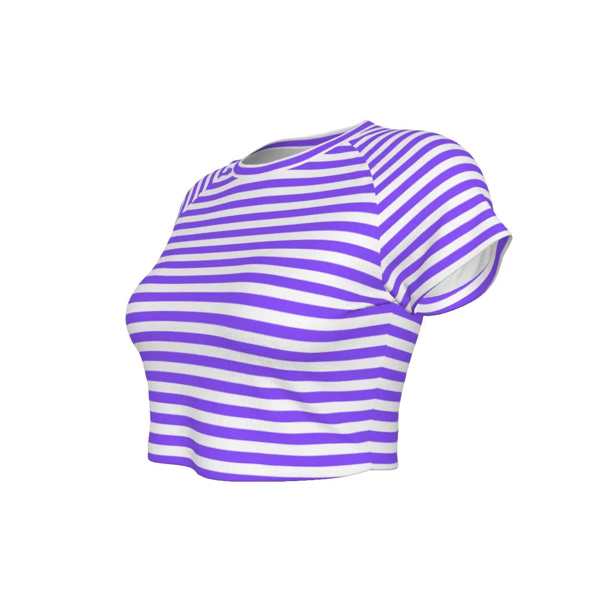 Purple Striped Raglan Cropped T-shirt My Store By Ari Island