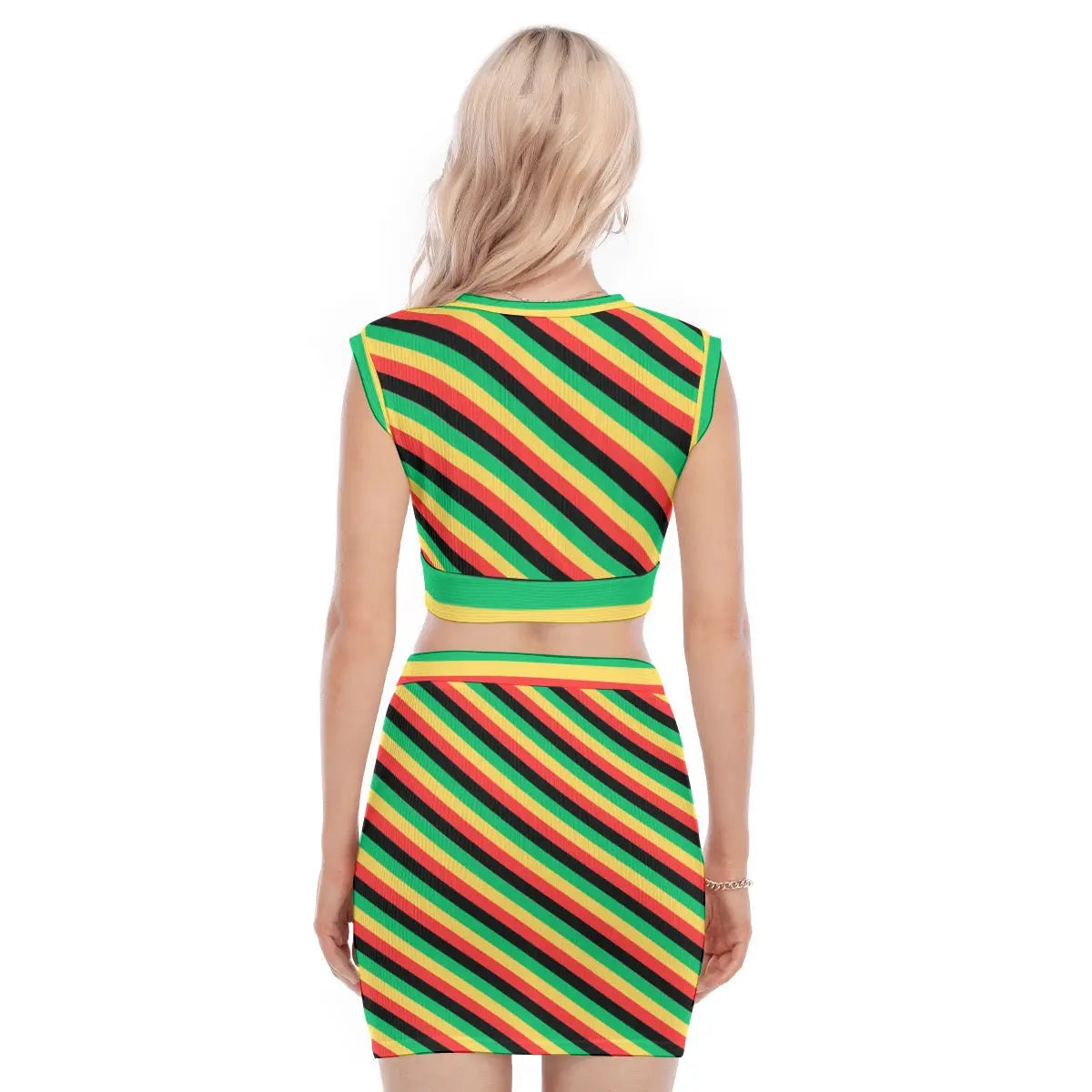 Rasta Vibes All-Over Design Vest & Skirt Suit – Bold and Unique Fashion My Store By Ari Island