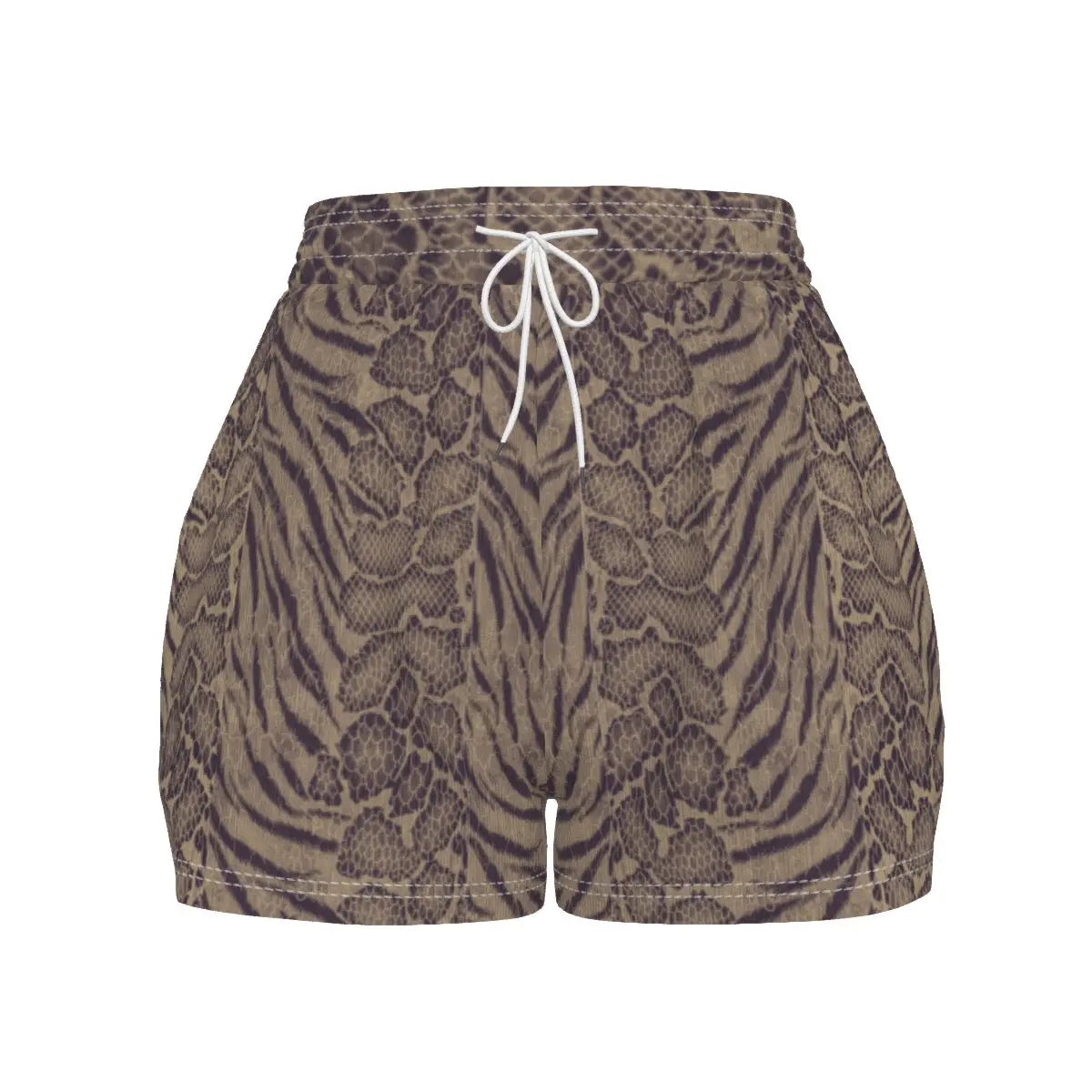 Sepia Tiger Skin All-Over Design Casual Shorts My Store By Ari Island