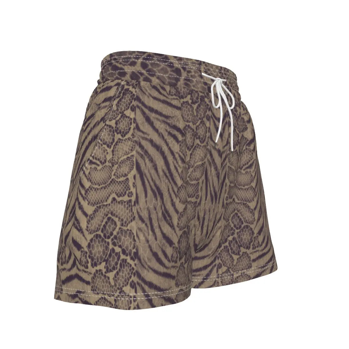 Sepia Tiger Skin All-Over Design Casual Shorts My Store By Ari Island