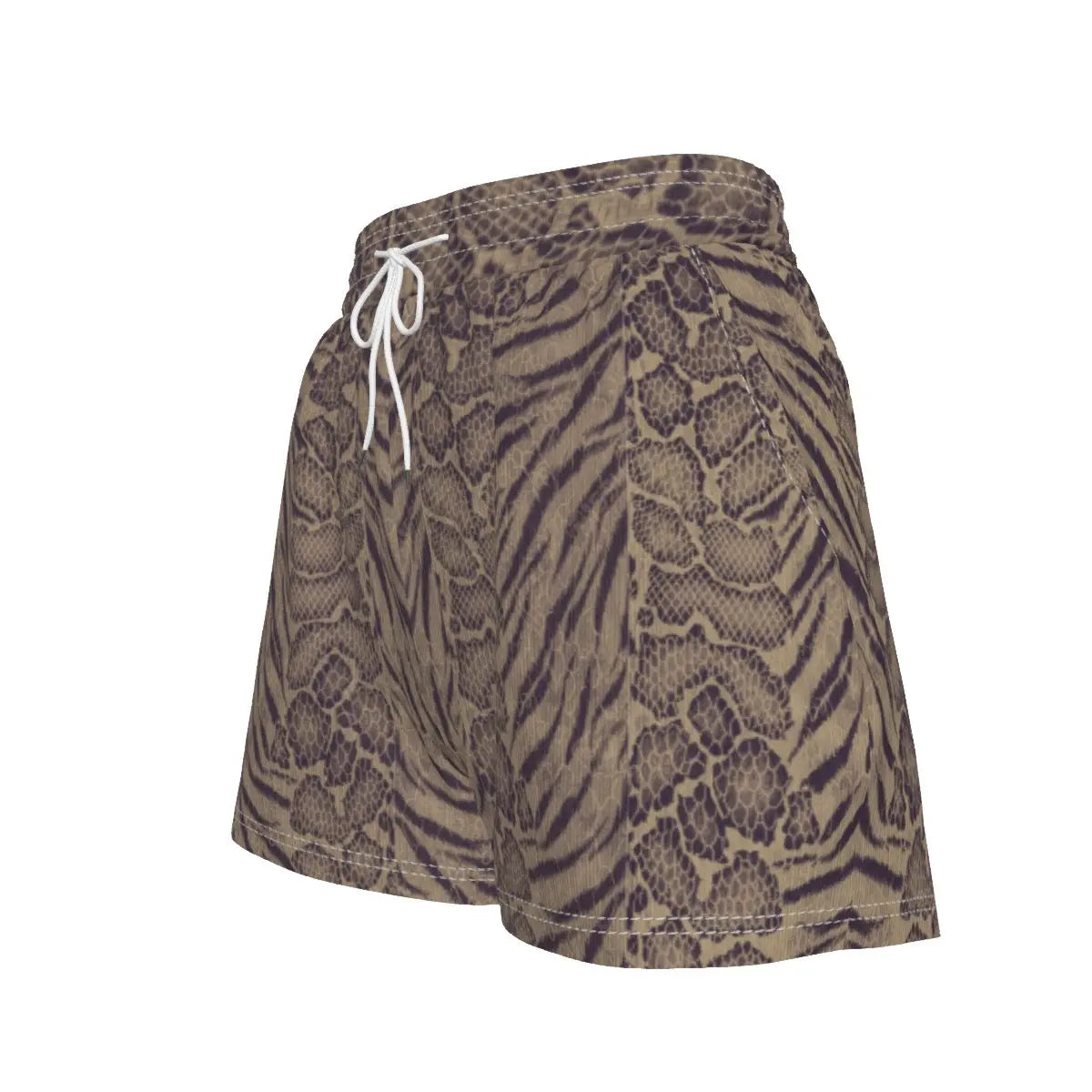 Sepia Tiger Skin All-Over Design Casual Shorts My Store By Ari Island