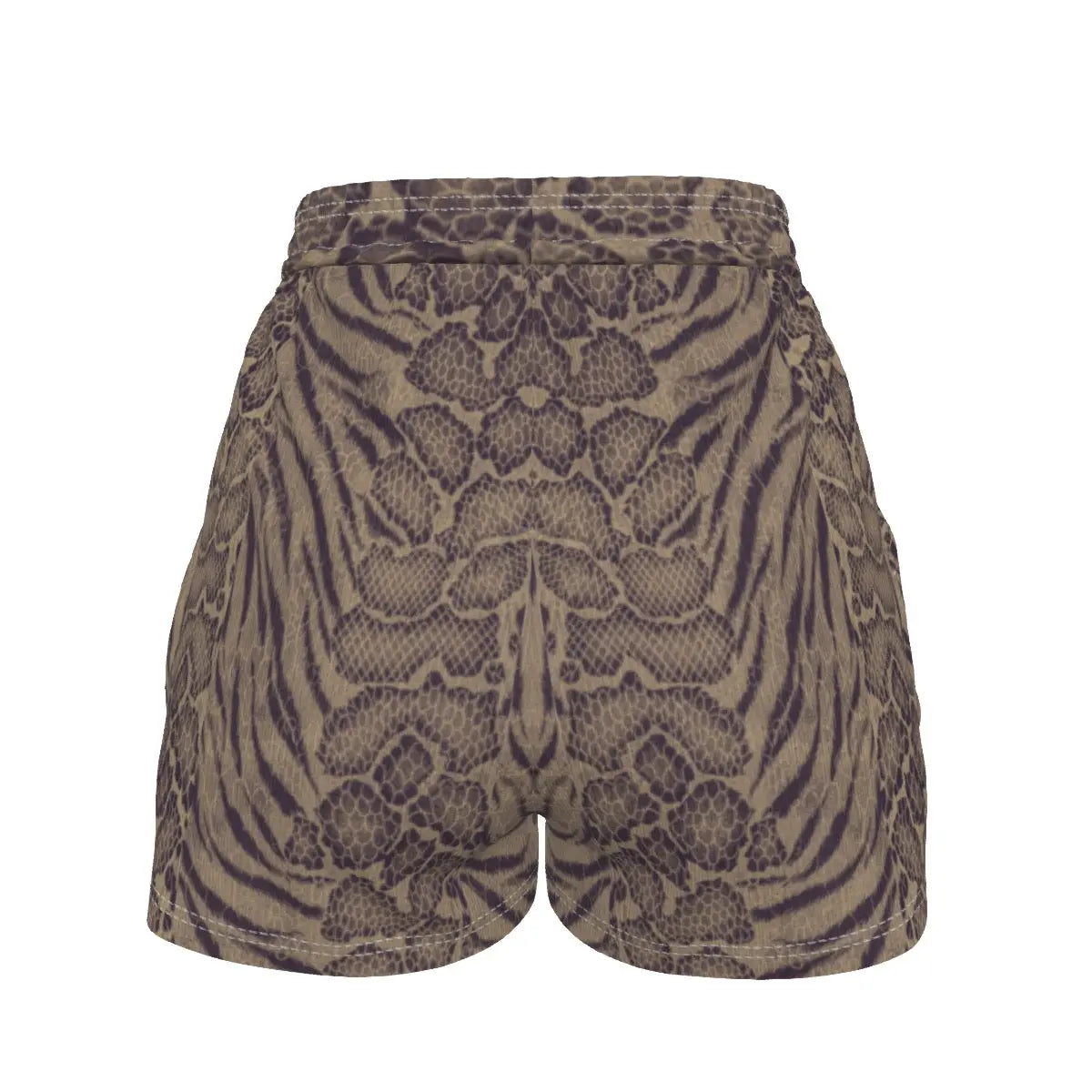 Sepia Tiger Skin All-Over Design Casual Shorts My Store By Ari Island