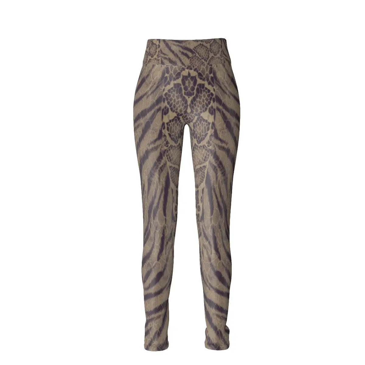 Sepia Tiger Skin All-Over Design Leggings My Store By Ari Island