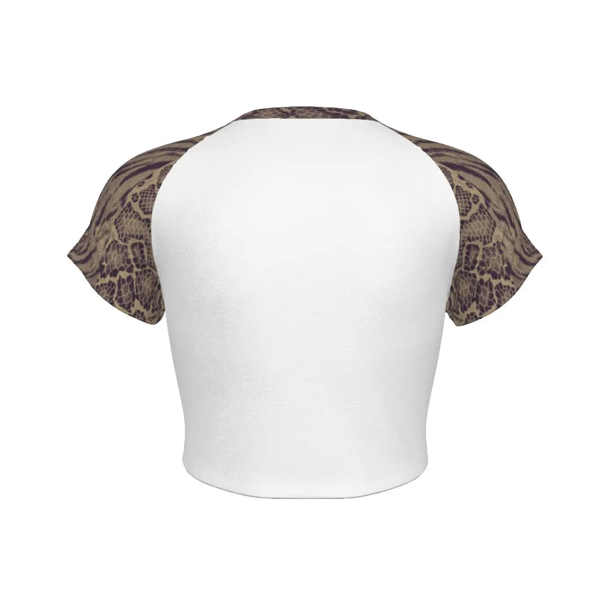 Sepia Tiger Skin-Design Raglan Cropped Tee My Store By Ari Island