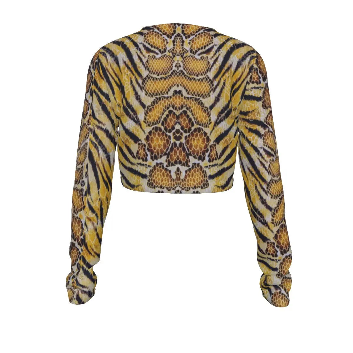 Tiger Skin All Over Design Wild Strength Cropped Round Neck Tee My Store By Ari Island