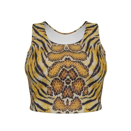 Tiger Skin All Over Design Wild Strength Sport Crop Tank Top My Store By Ari Island