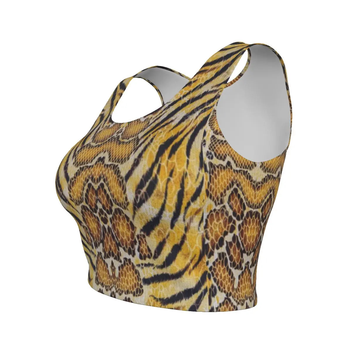 Tiger Skin All Over Design Wild Strength Sport Crop Tank Top My Store By Ari Island