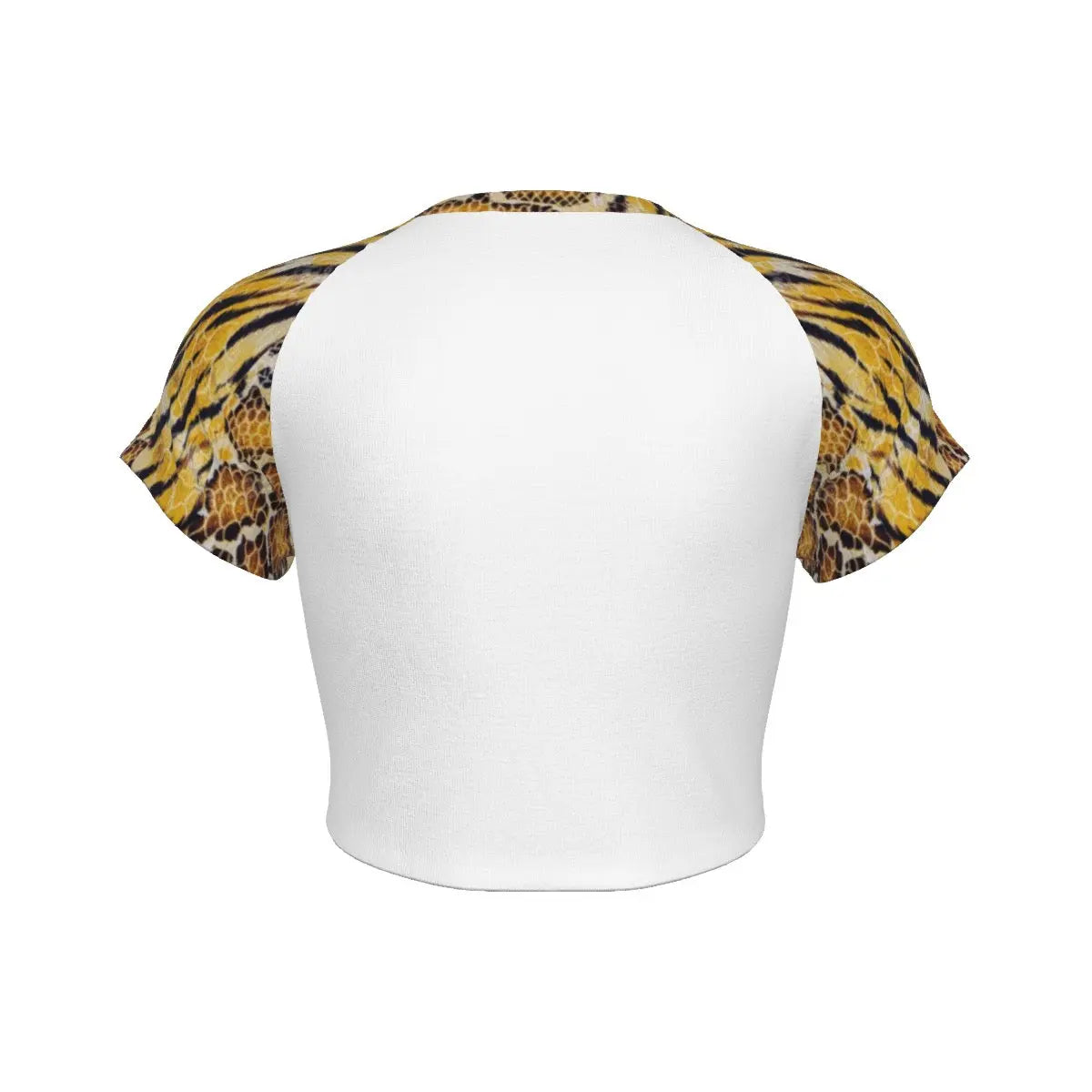 Tiger Skin-Design Raglan Copped Tee My Store By Ari Island