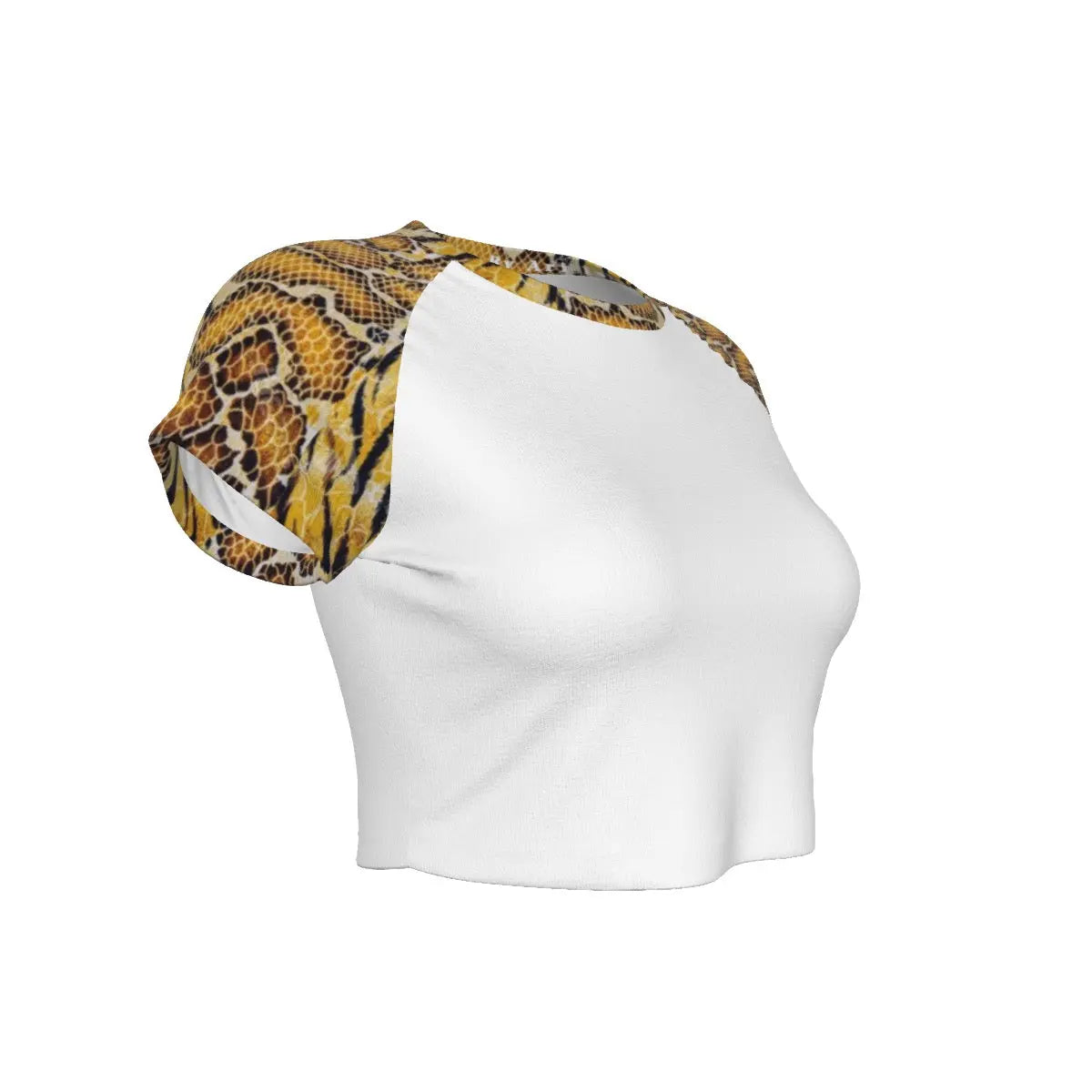 Tiger Skin-Design Raglan Copped Tee My Store By Ari Island