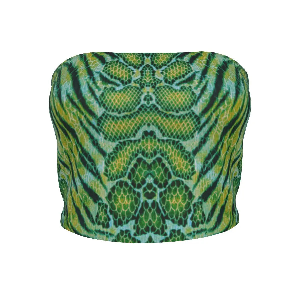 X-Pro Tiger Skin All Over Design Tube Top (Dark Green) My Store By Ari Island