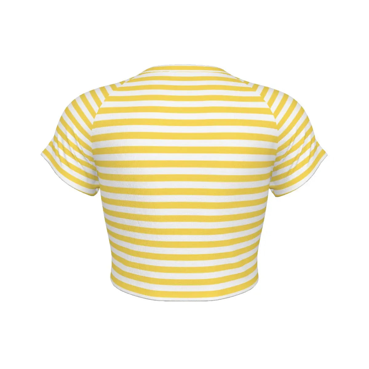 Yellow Striped Raglan Cropped T-shirt My Store By Ari Island