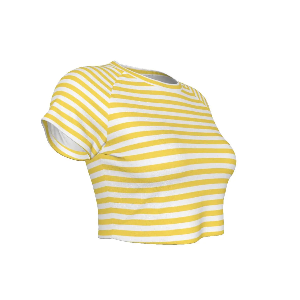 Yellow Striped Raglan Cropped T-shirt My Store By Ari Island