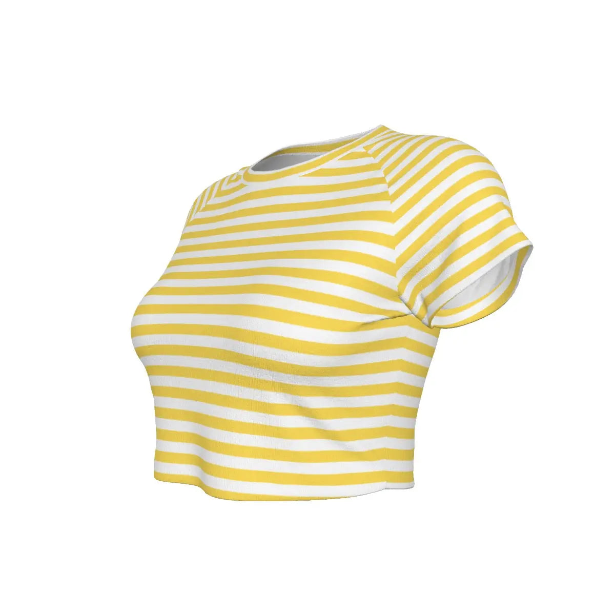 Yellow Striped Raglan Cropped T-shirt My Store By Ari Island