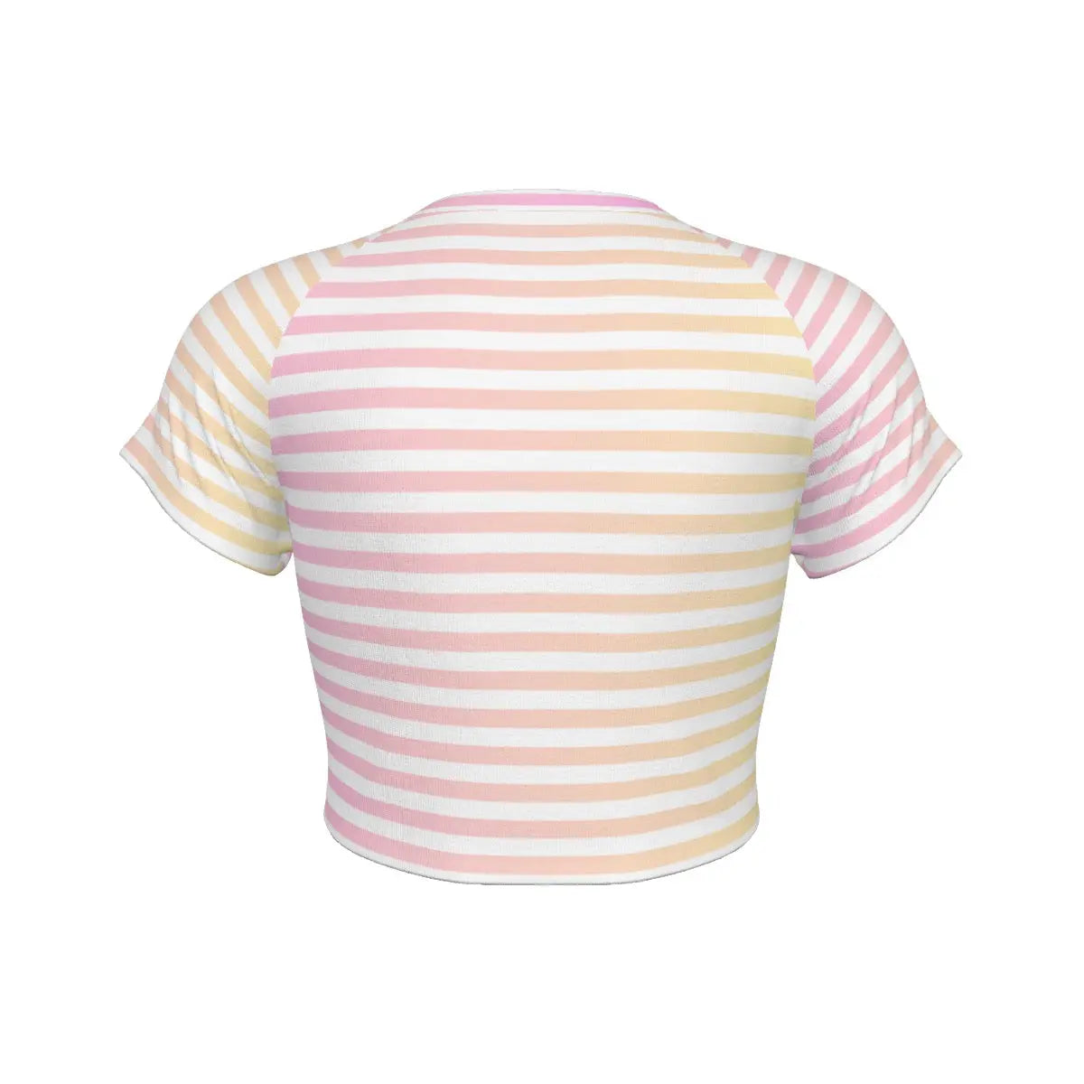 Yellow & Pink Linear Gradient Raglan Cropped T-shirt My Store By Ari Island