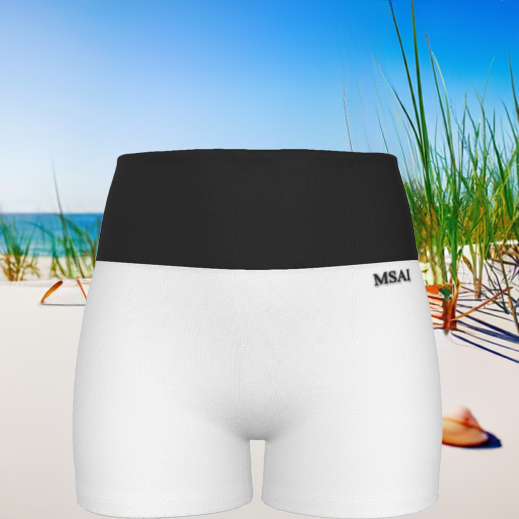 Black & White MSAI Ultra-Short Yoga Shorts