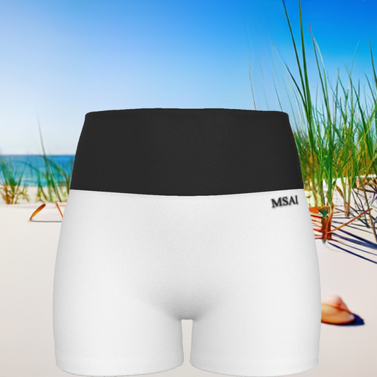 Black & White MSAI Ultra-Short Yoga Shorts