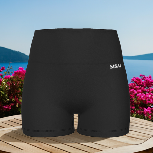Black MSAI Ultra-Short Yoga Shorts